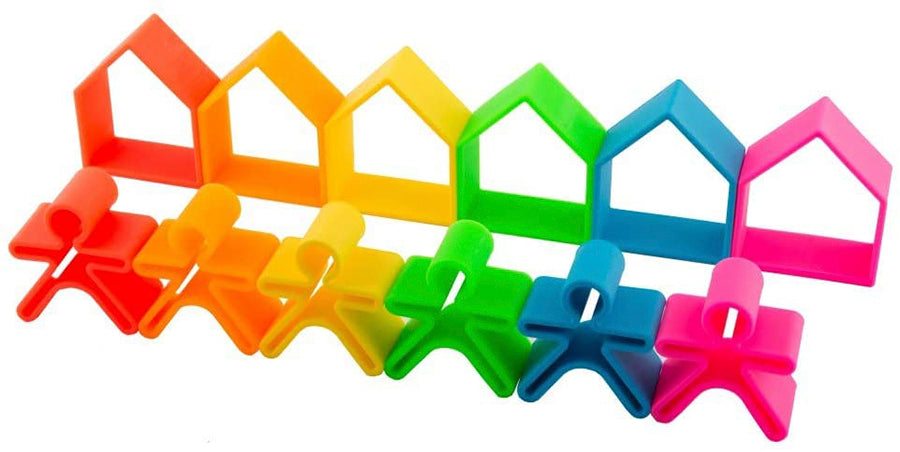 Dena Toys 6 Kids & 6 Houses Neon