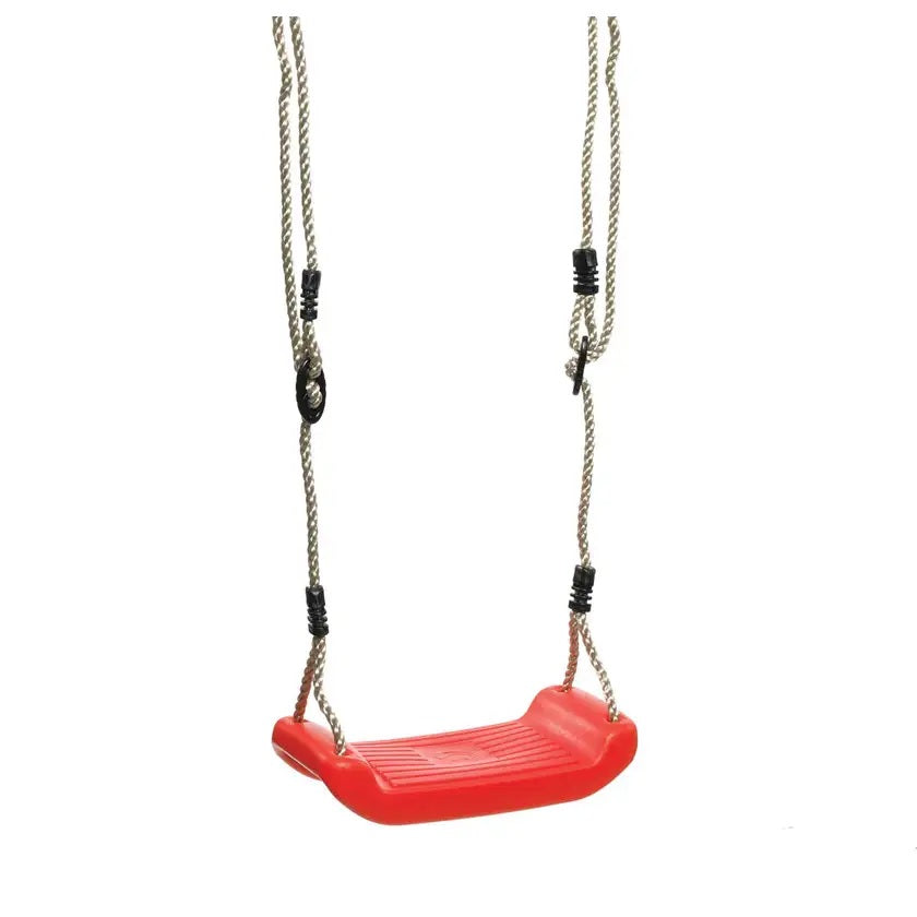 Red Plastic Swing With Ropes