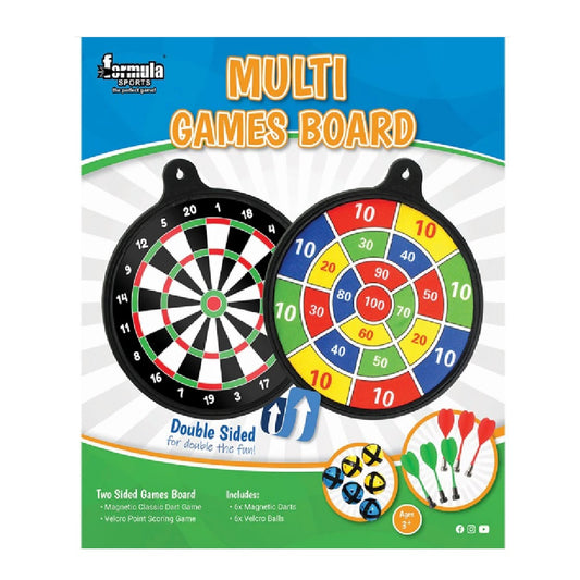 Multi Games Board With Magnetic Darts & Velcro Balls