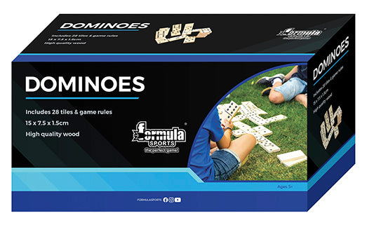 Formula Sports Large Wooden Dominoes 28 Tiles