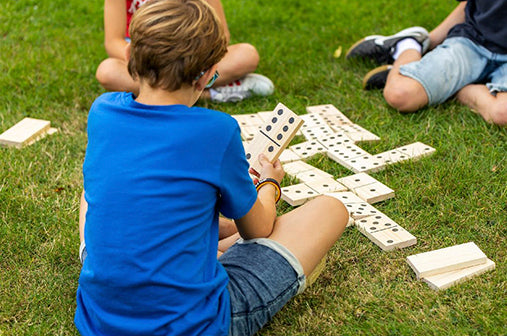 Formula Sports Large Wooden Dominoes 28 Tiles