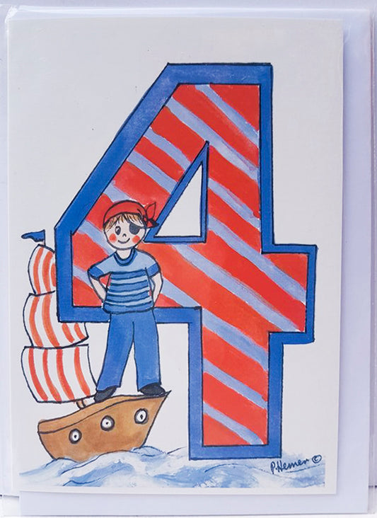 Age 4 Pirate Card