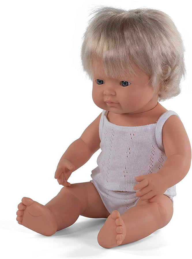 Miniland Doll 38cm White Girl with Hair