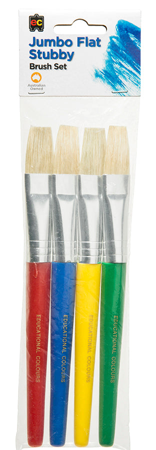 Jumbo Flat Stubby Brush Set of 4