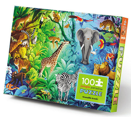 100PC- Holographic Jungle Puzzle - Crocodile Creek