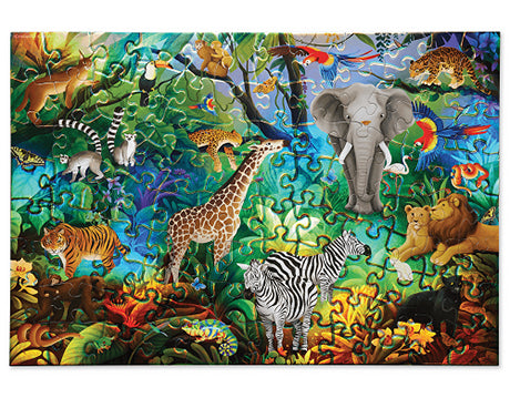100PC- Holographic Jungle Puzzle - Crocodile Creek