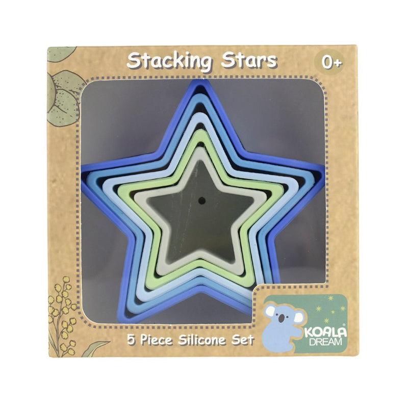 Stacking Stars 5 Pc Silicone Set-Blue/Green