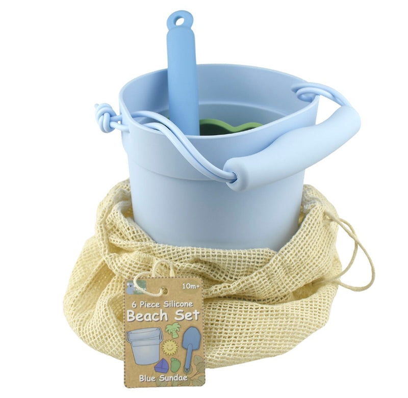 6pc Silicone Beach Set Blue Sundae