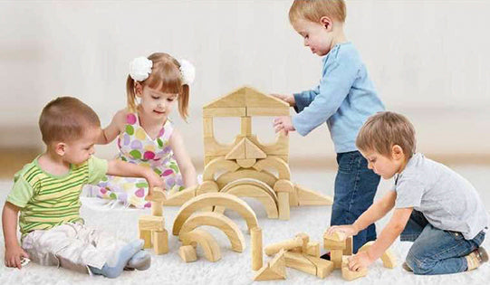 Natural Wooden Blocks in Tray (42pc)