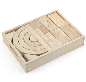 Natural Wooden Blocks in Tray (42pc)