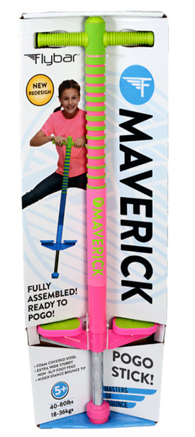 Maverick Pogo Stick Pink/Green Flybars