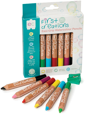 Easi-Grip Wooden Watercolour Pencils 6 Piece