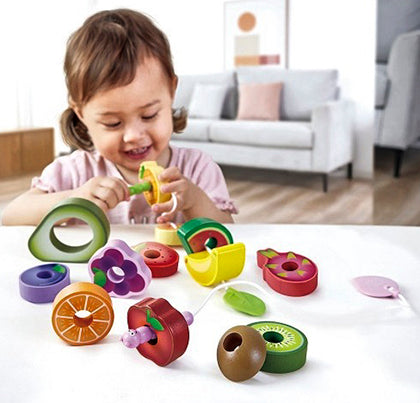 Threading/Lacing Caterpillar Fruit Feast Set - Hape