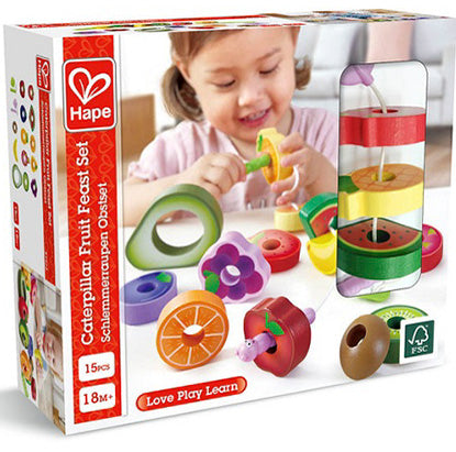 Threading/Lacing Caterpillar Fruit Feast Set - Hape