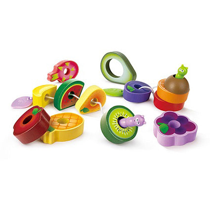 Threading/Lacing Caterpillar Fruit Feast Set - Hape