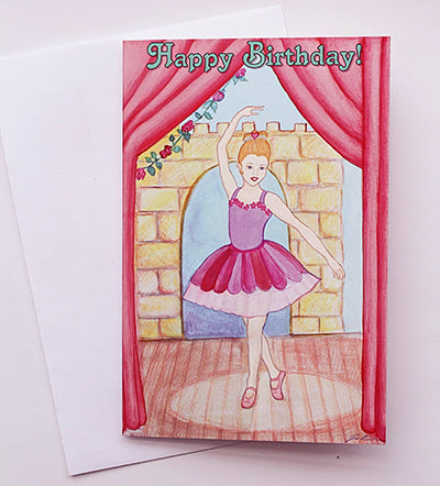 Ballerina Birthday Card