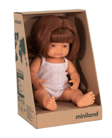 Miniland Doll Caucasian Girl Red Hair 38cm