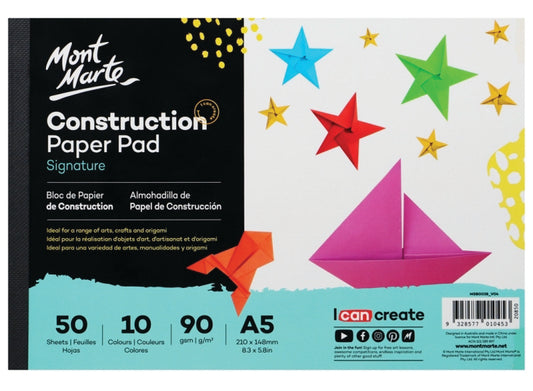 Mont Marte Coloured Construction Paper Pad A4