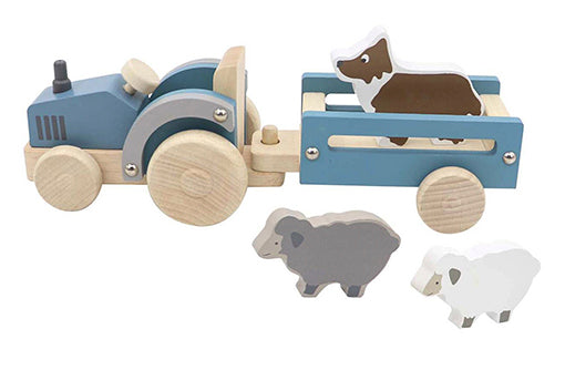 Wooden Tractor With Sheep Dog