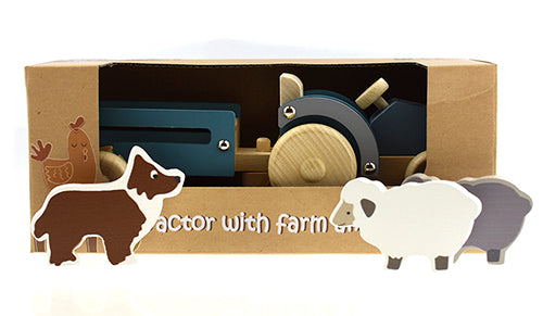 Wooden Tractor With Sheep Dog