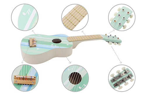 Six String Wooden Guitar -Aqua