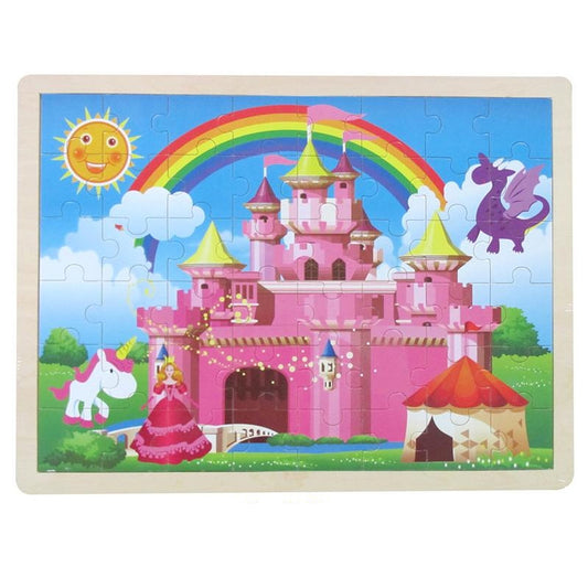 Rainbow Unicorn Princess Castle Jigsaw Puzzle 48Pc