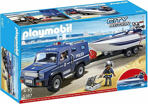 Playmobil - Police Truck With Speedboat 5187