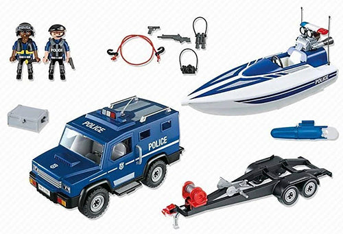Playmobil - Police Truck With Speedboat 5187