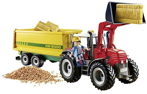 Playmobil Tractor With Feed Trailer