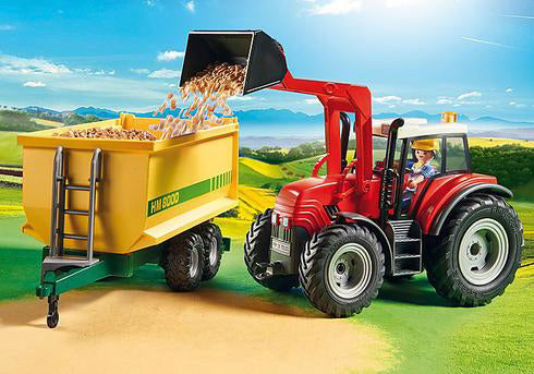 Playmobil Tractor With Feed Trailer