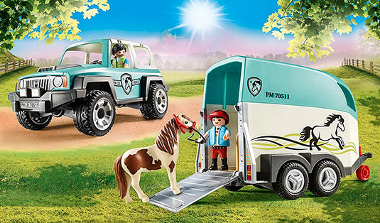 Playmobil - Car With Pony Trailer 70511