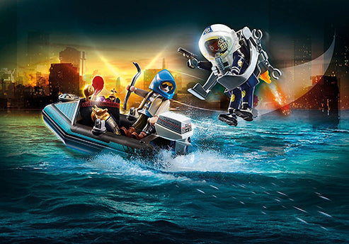 Playmobil - Police Jetpack With Boat