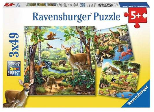 Ravensburger Forest, Zoo & Pets Puzzle 3x49 pieces puzzle
