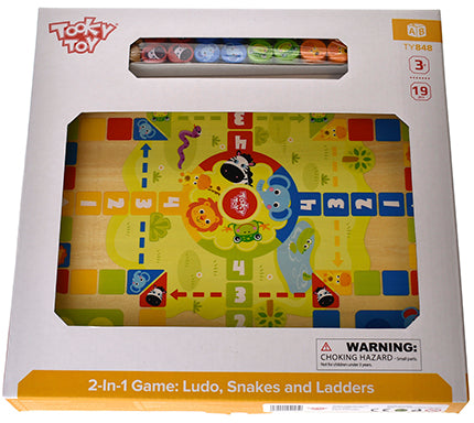 2 in 1 Ludo And Snakes & Ladders Wooden Game