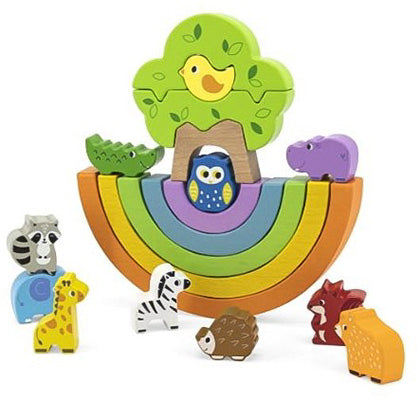 Rainbow Balancing Blocks with Animals - Viga Toys
