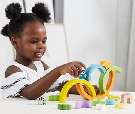Rainbow Balancing Blocks with Animals - Viga Toys