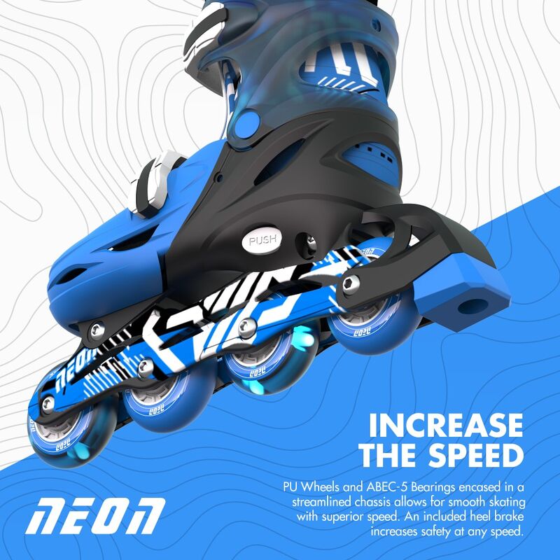 Neon Combo Skates Blue -Shoe Size 3-6