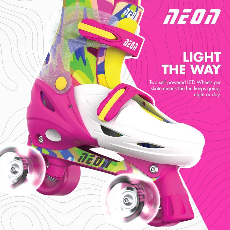 Neon Combo Skates Pink & Yellow - Shoe Size 3-6