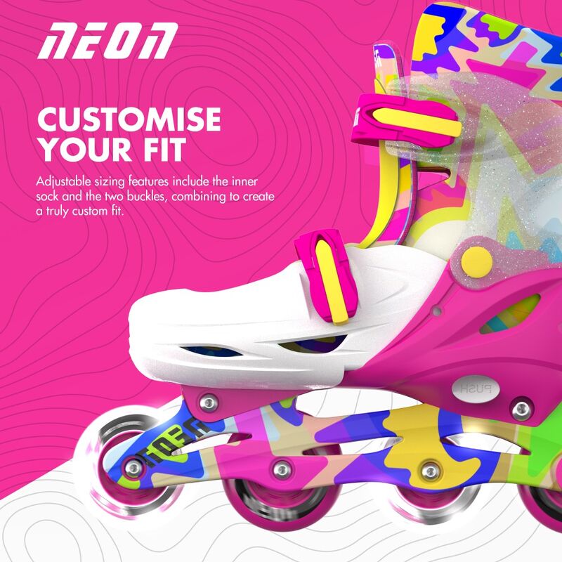 Neon Combo Skates Pink & Yellow - Shoe Size 3-6