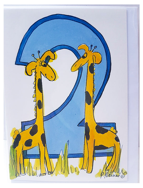 Age 2 Giraffes Card