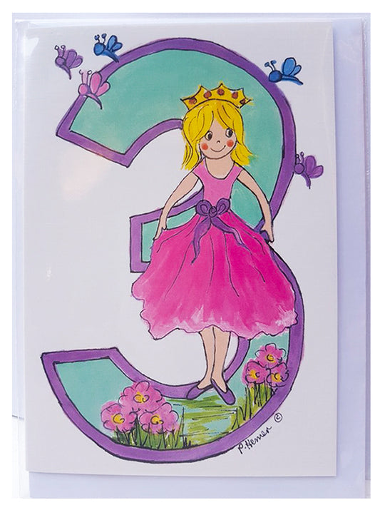 Age 3 Party Princess Card