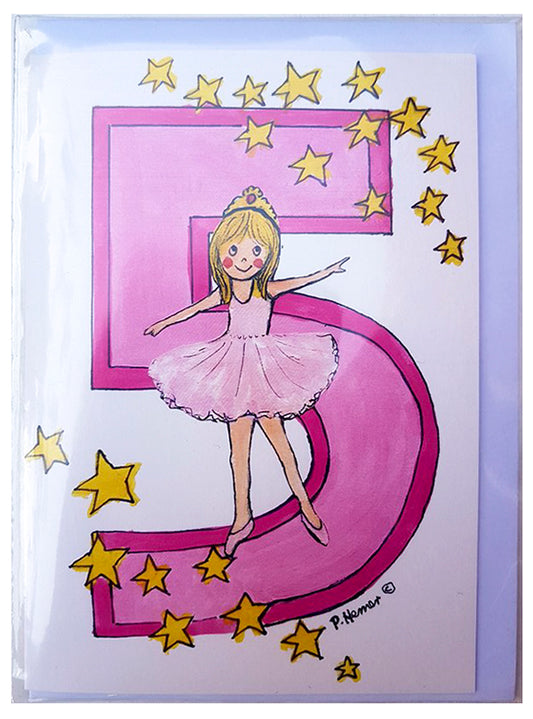 Age 5 Dancing Star Birthday Card
