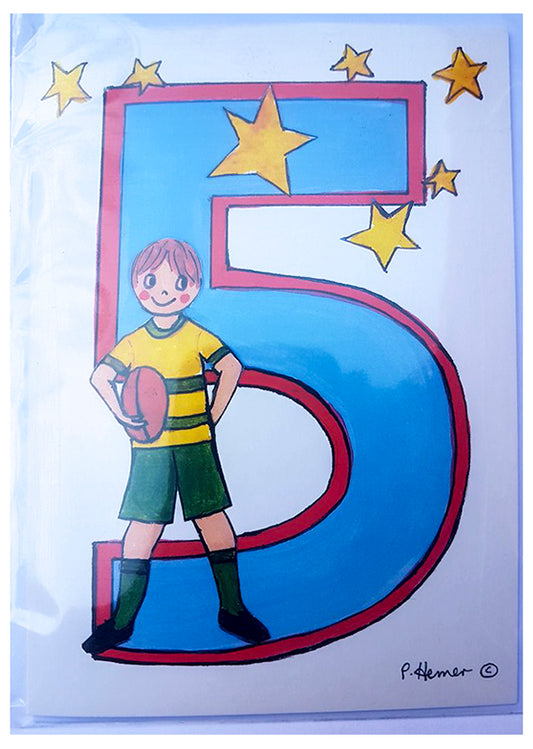 Age 5 Sporting Star Birthday Card