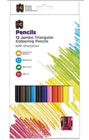 Triangular Coloured Pencils (Pack of 12)