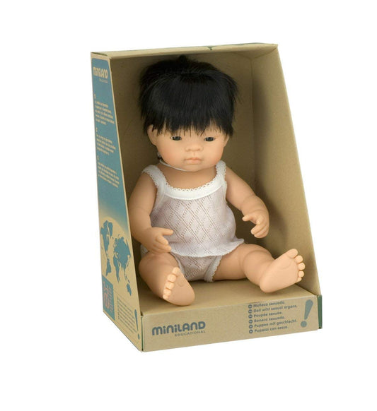 Miniland Doll 38cm Asian Boy with Hair
