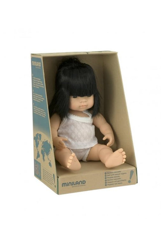 Miniland Doll 38cm Asian Girl with Hair