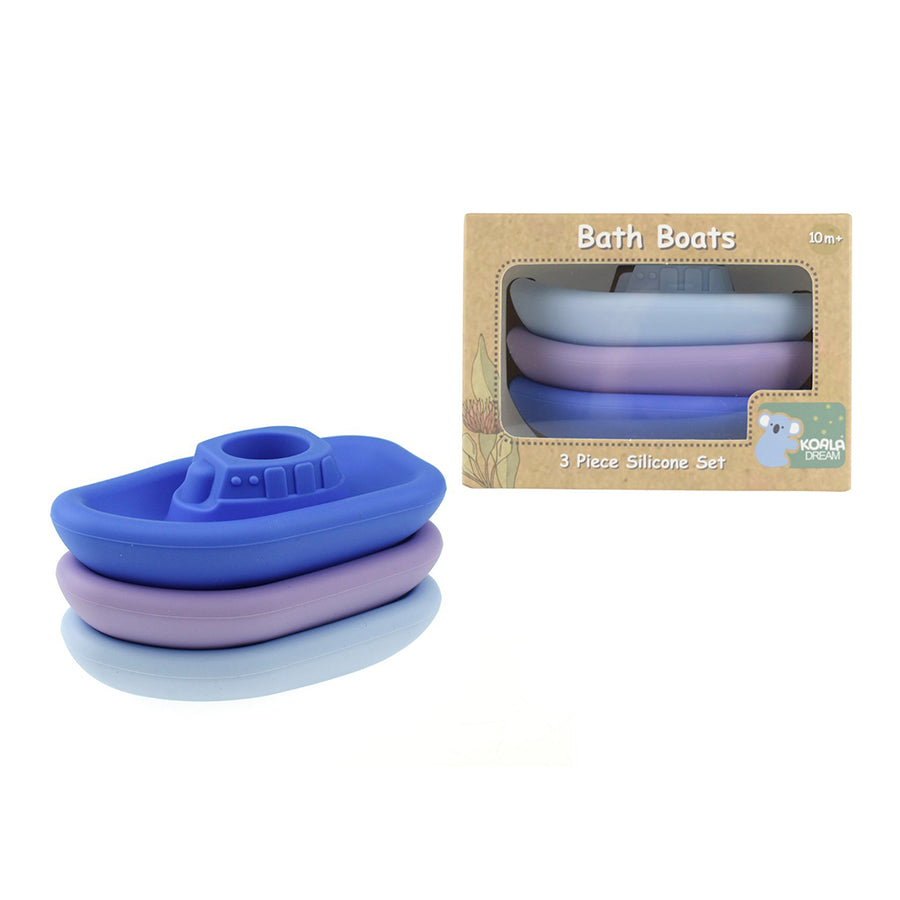 Bath Boats 3pc Silicone Set-Blue/Purple