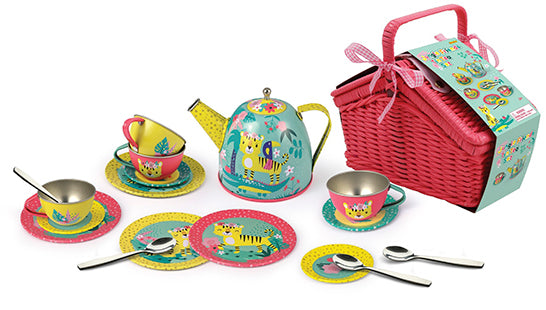 Tiger Tea Set With Picnic Basket