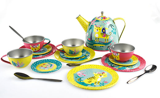 Tiger Tea Set With Picnic Basket