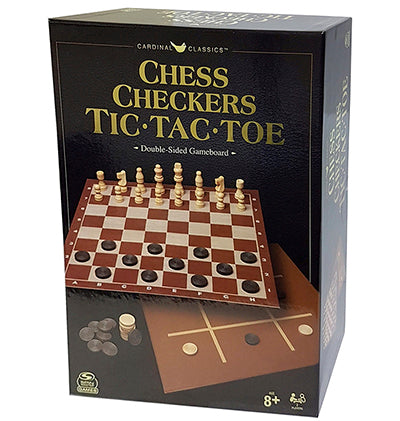 Chess, Checkers & Tic Tac Toe - 3 in 1 Combo Set